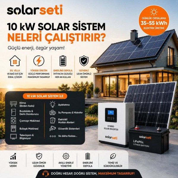 10 kW Solar Sistem Neleri Çalıştırır?