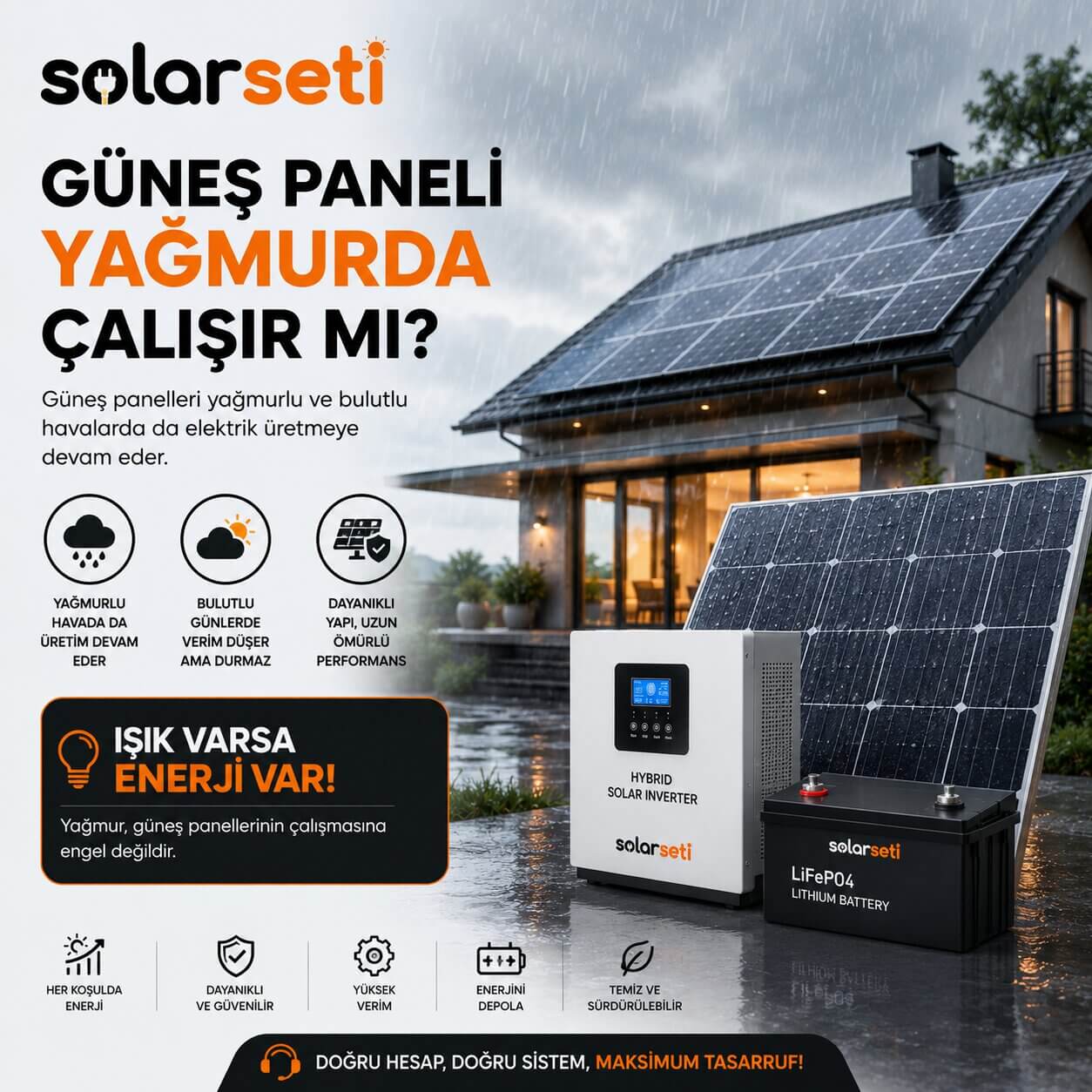Güneş Paneli Yağmurda Çalışır mı? Güneş Paneli Yağmurda Çalışır mı?