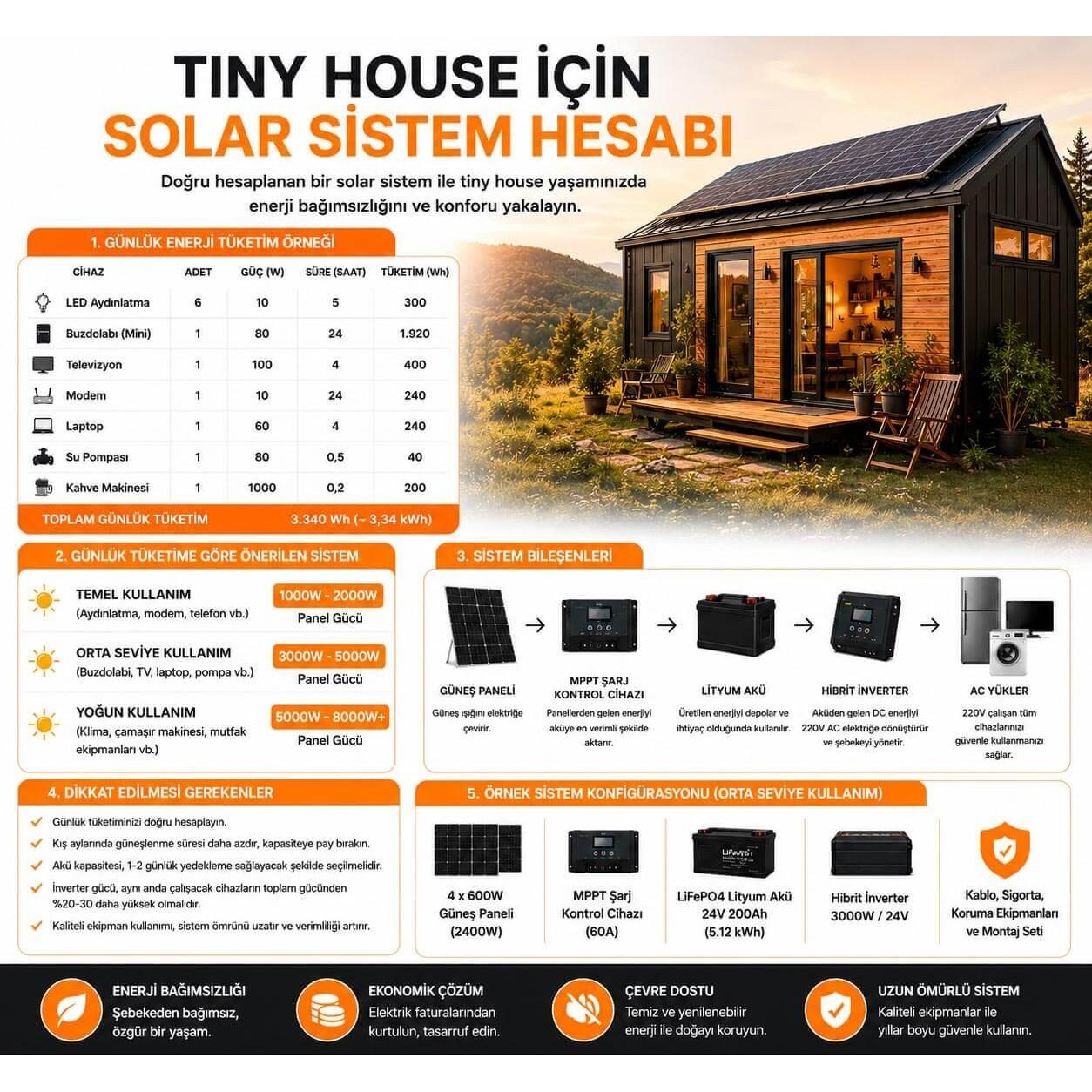 Tiny House İçin Solar Sistem Hesabı Tiny House İçin Solar Sistem Hesabı